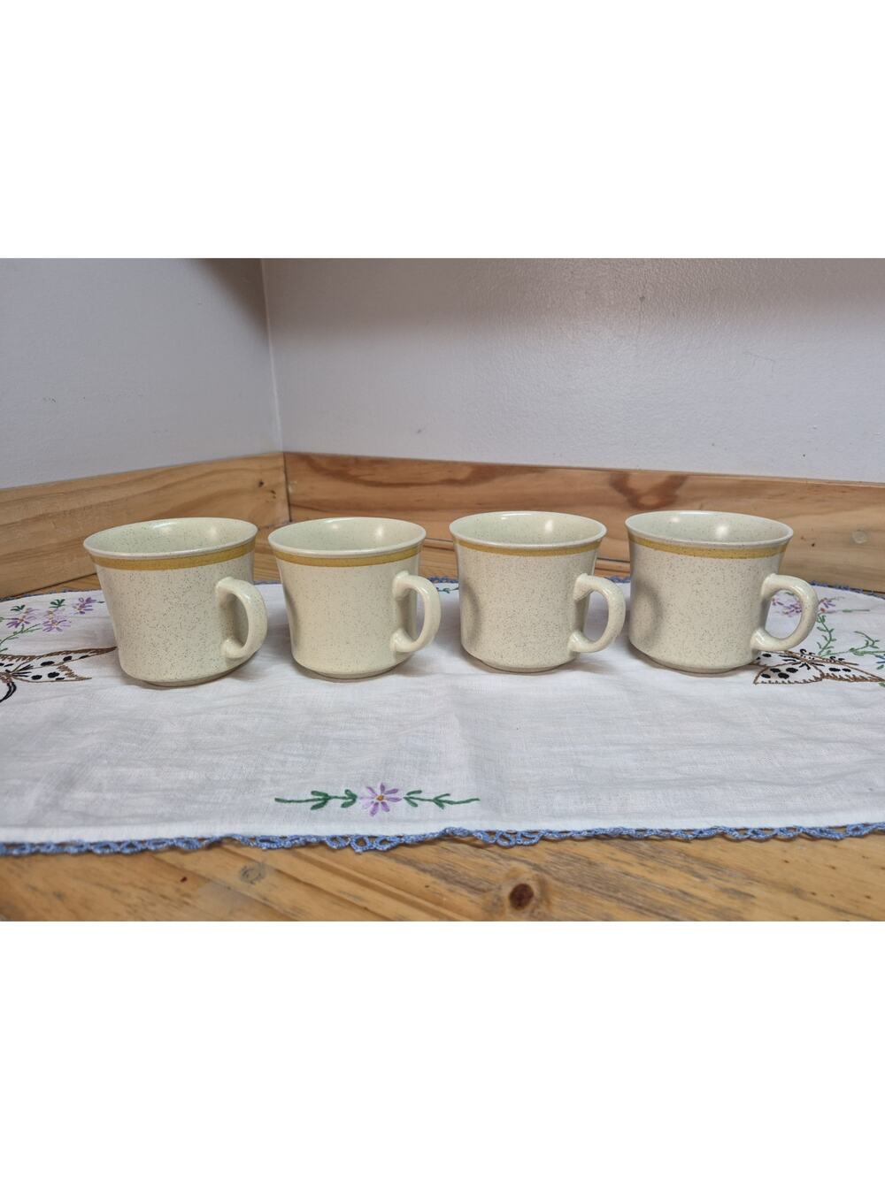 4 Vintage Garden Festival Stoneware Coffee Tea Mug Cup Made In Japan
